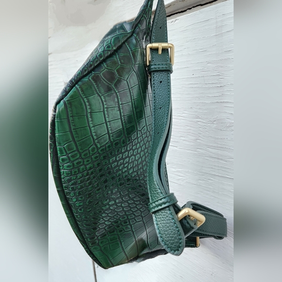 JEFFREE STAR BLOOD MONEY GREEN CROCODILE GATOR WAIST BAG - Picture 2 of 7